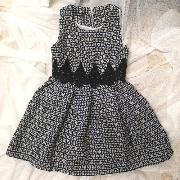 Navy Fit and Flare Dress - Picture 1 of 2